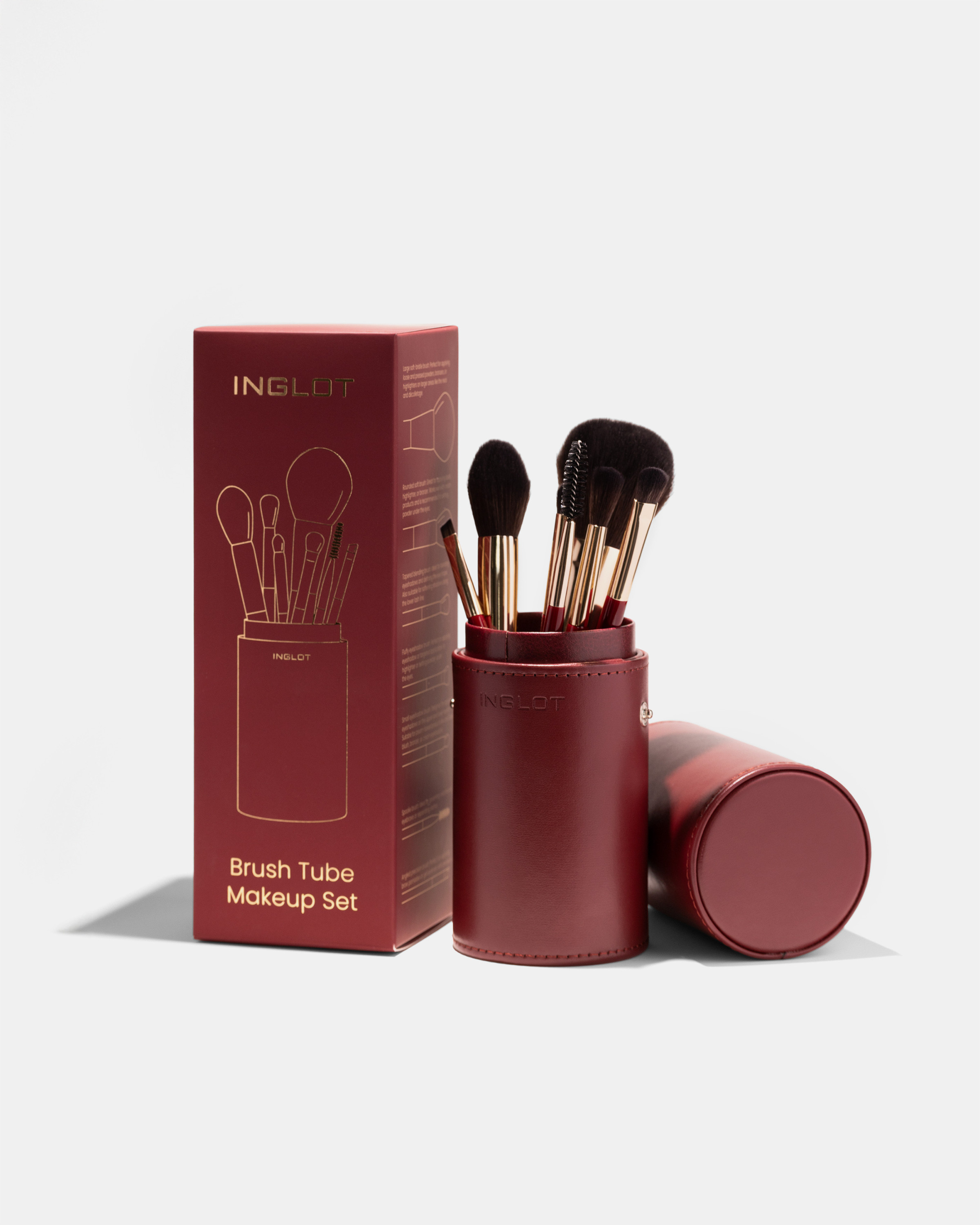 Brush Tube Makeup Set (Burgundy)